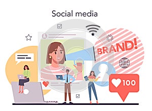 Social media concept. Internet communication and global connection