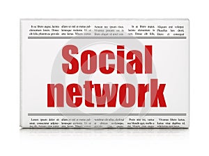 Social media concept: newspaper headline Social Network