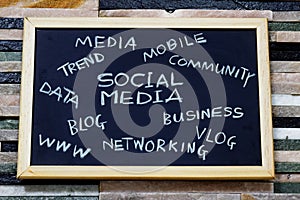 Social media concept text cloud.