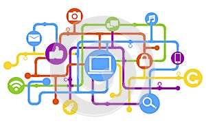 Social Media Connection Network Technology Concept