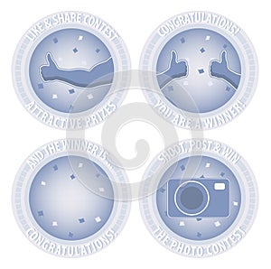 Social Media Contest Badges Illustration