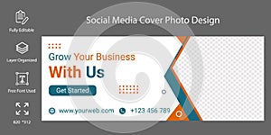Social Media Cover Template fully editable or advertising design photo
