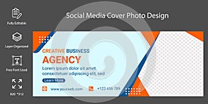 Social Media Cover Page Or Photo Template Design. Timeline web banner template for social media cover page