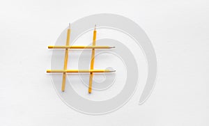 Social media and creativity concepts with Hashtag sign made of pencil.digital marketing images