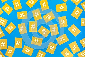 Social media and creativity concepts with Hashtag sign on notepaper.digital marketing images