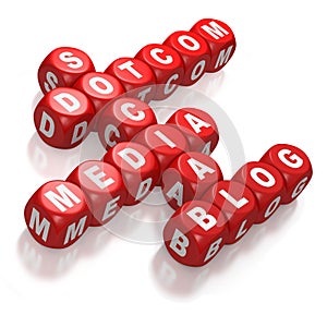 Social media crossword ideas on red dice