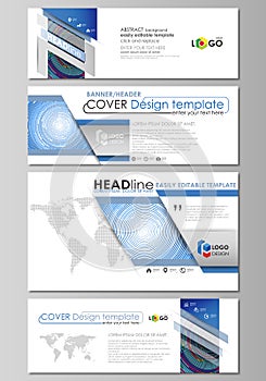 Social media and email headers set, modern banners.