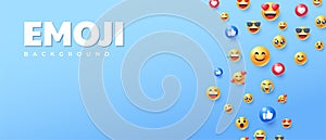 social media emoji icons background