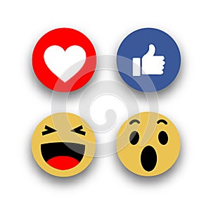 Social media face reaction emojis flat icons photo