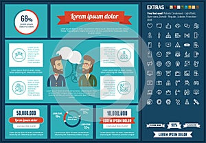 Social Media flat design Infographic Template