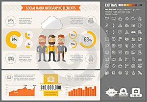 Social Media flat design Infographic Template