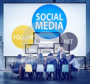 Social Media Follow Networking Connecting Internet Concept