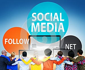 Social Media Follow Networking Connecting Internet Concept