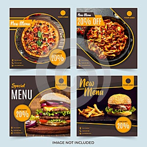 Social media food sale promotion post template vector