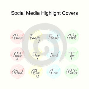 social media highlight cover icons