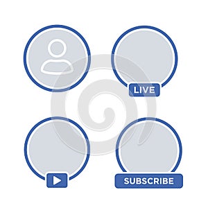 Social media icon avatar LIVE video streaming