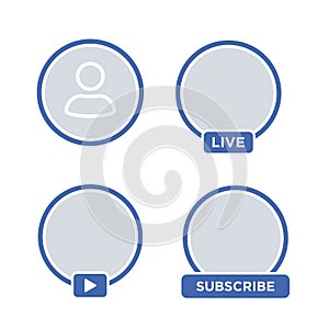 Social media icon avatar LIVE video streaming photo