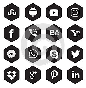 Social media icon collection buttons