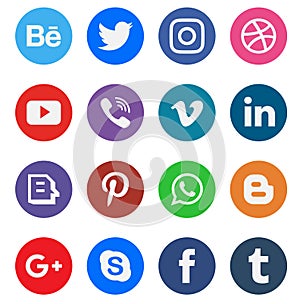 Social media icon collection buttons