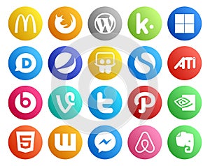 20 Social Media Icon Pack Including nvidia. tweet. pepsi. twitter. beats pill