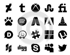 20 Social Media Icon Pack Including utorrent. chat. adobe. slack. disqus