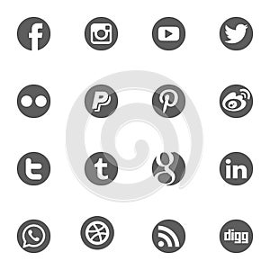 Social Media icon. Social Media vector illustration Icons Set.