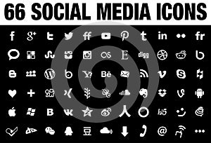 66 Social Media Icons black