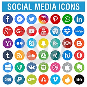 Social media icons pack round