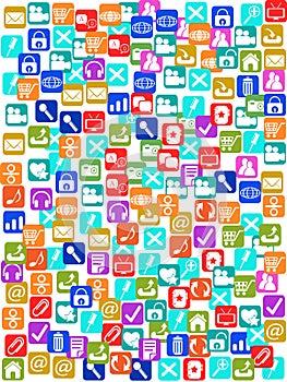 Social media icons seamless pattern background
