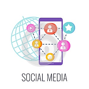 Social Media Infographics Pictogram. Flat vector illustration.