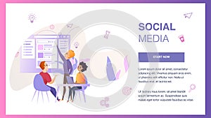 Social Media Interface Wireframe Develop Banner