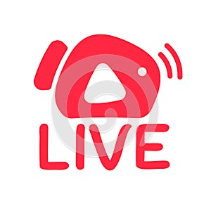 social media live broadcast icon streaming video online meeting