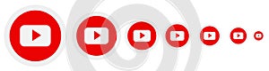 YouTube icon in different sizes.