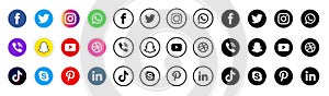 Collection of social media icons and logos