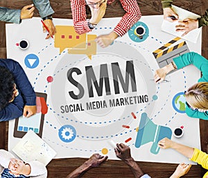 Social Media Marketing Online Business Concept photo