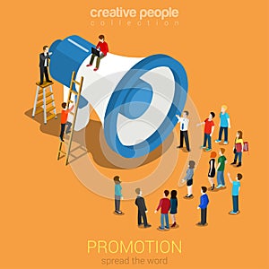 Social media marketing online promotion flat 3d web isometric