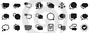 Speech bubbles icons. Social media message, comic bubbles and chat. Vector