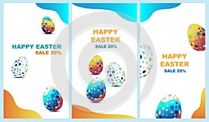 Social media mockups for Easter with Easter eggs