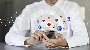 Social media network  communication, connection concept