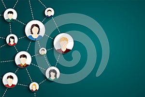 Social media network. Connected people icons. Vector illustration