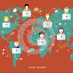 Social media network connection concept