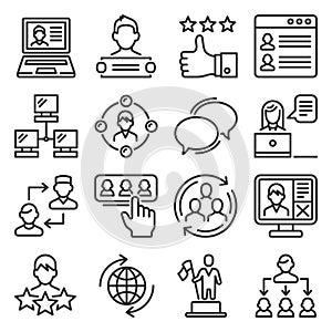 Social Media and Network Icons Set. Vector
