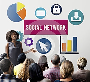 Social Media Network Internet Connection Concept photo