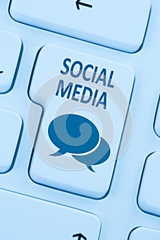 Social media network internet networking online friendship blue