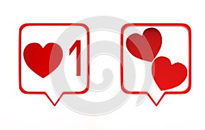 Social media notification love like heart icon
