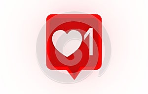 Social media notification love like heart icon