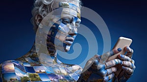 Social Media : online discourse, virtual sphere, content stream, media link, network bond, digital realm, internet flow photo