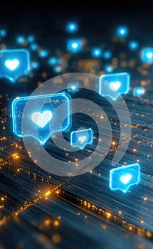 Social Media : online discourse, virtual sphere, content stream, media link, network bond, digital realm, internet flow photo