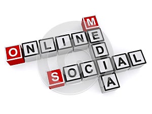 Social media online on white