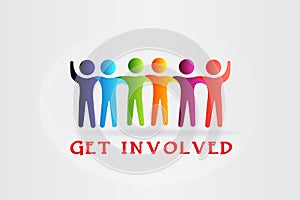 Social media people get involved logo vector